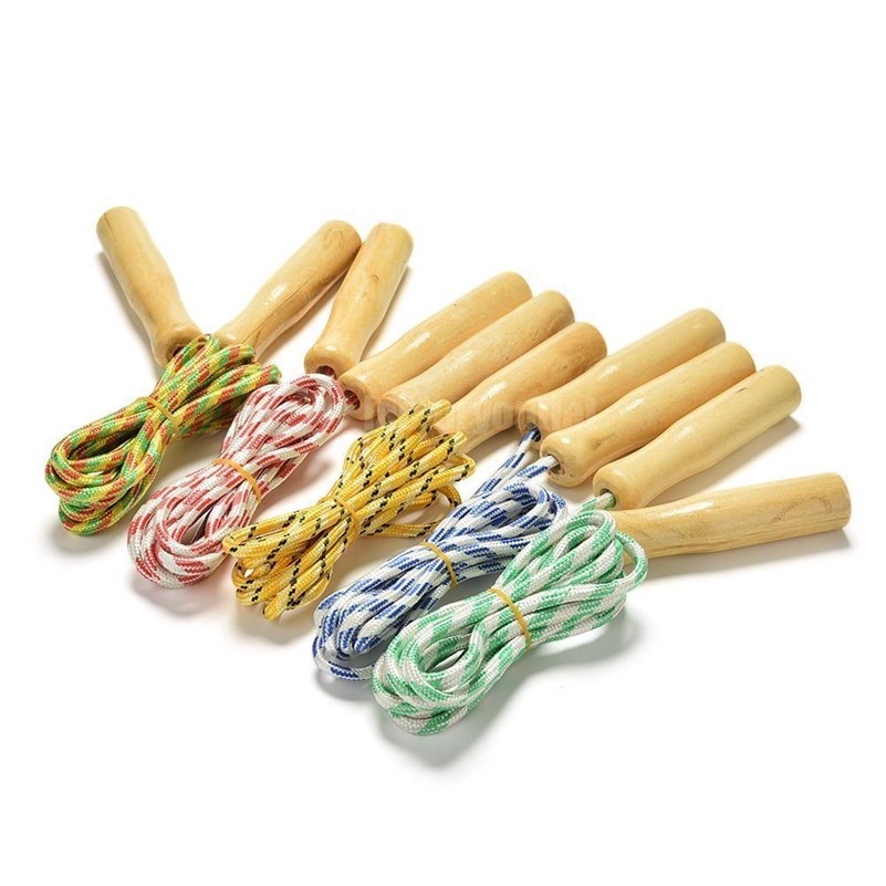 AC050 01 SKIPPING ROPE WOODEN NYLON ROPE